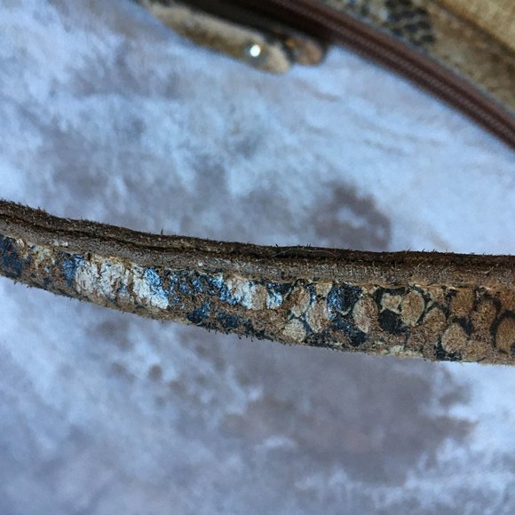 London Fog tan beige tweed-like linen shoulder bag - perfect for spring! - Picture 14 of 14